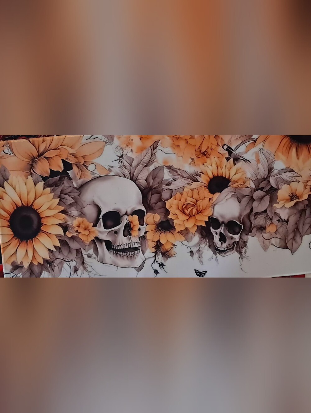 New! Sunflower/Skull Computer Desk Mat 12"x24"